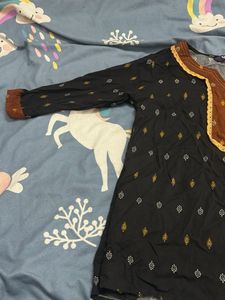Stylish Black Ethnic Kurta with Embellishments
