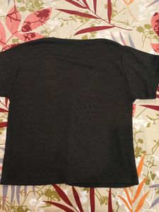 black V-Neck Button-Up ribbed crop Top