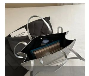 Silver Metallic Tote Bag