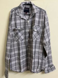 Grey Plaid Casual Shirt