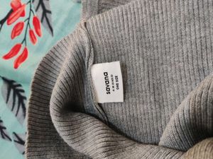 savana Grey Lace-Up Ribbed Top
