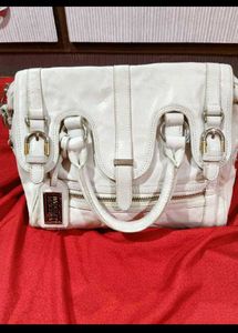 Chic White Leather Handbag