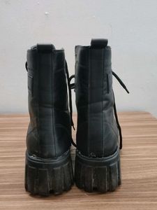 🖤 Chunky Combat Boots | Trendy Lace-Up Boot