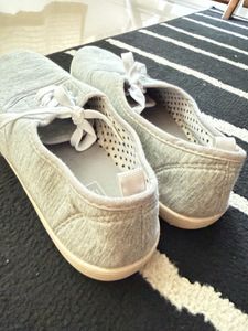 Comfortable Grey Lace-Up Sneakers
