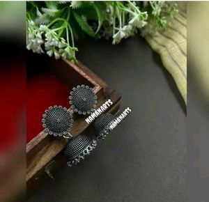 Oxidised Silver Necklace &amp; Earrings Set