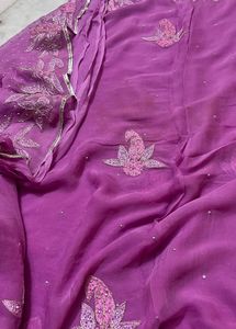 Embroidered Purple Saree