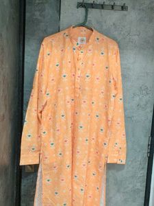 Orange Printed Kurta