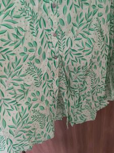 Green Leaf Print Kurta