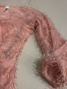 Fuzzy Pink Wrap Dress