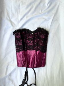 Women's Purple Lace Corset Top