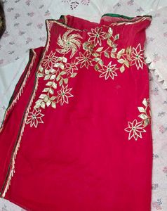 Handmade Gotta patti design saree