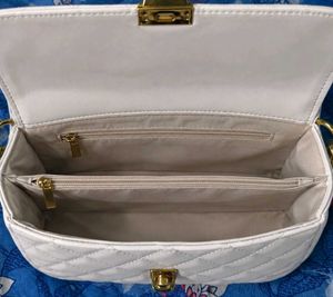 Quilted White Handbag