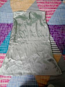 Satin V-Neck Sleeveless Top kurti
