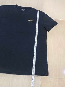 Celine back golden iconic logo Black T-Shirt