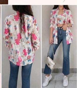 Floral Top with Shrug