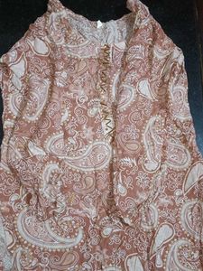 Brown Paisley Print Kurta