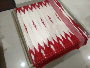 Elegant Red & White Saree