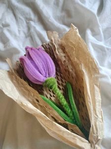 handmade purple tulip bouquet