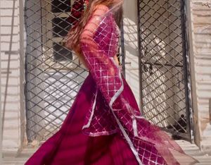 Elegant Purple Embellished Lehenga Choli