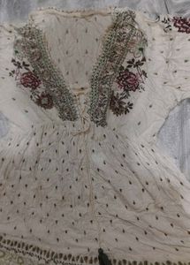 Boho Embroidered Cotton Kurta frock