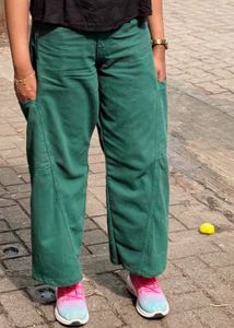 Green Wide-Leg Jeans