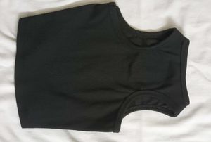black ribbed racerback high-neck tank