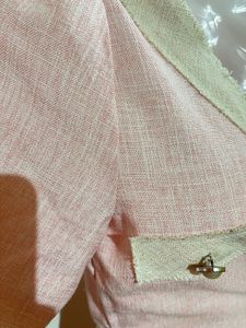 Chic Pink &amp; White Button-Down Dress