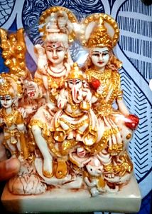 "Shiv Parivar Poly Resin Idol for Divine Home Decor and Pooja"