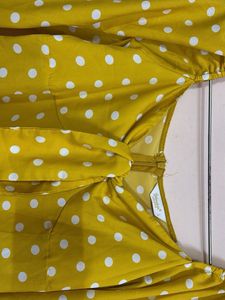 Yellow Polka Dot Dress By Berrylush Brand