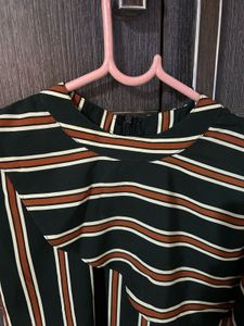 Black Striped Asymmetrical top | Sleeveless