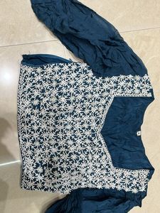 Teal Blue Lehenga Choli with Netting