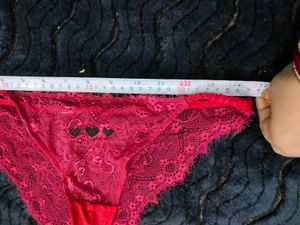 Red Lace Thong with Hearts 🤎