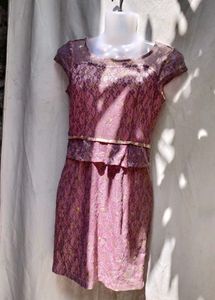 43910. Elegant Lace Overlay Dress