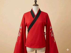 Red Dragon Embroidered Kimono
