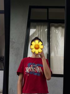 Red Mickey Mouse Graphic T-Shirt