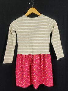 Beige &amp; Pink Printed Dress (Girls)
