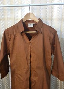 Classic Brown Collared Shirt