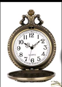 Vintage Engraved Pocket Quartz Watch with Gift Box