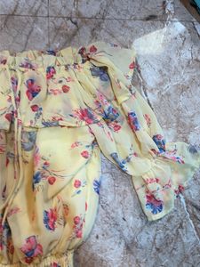 Floral Print Off-Shoulder Top &amp; Pants Set