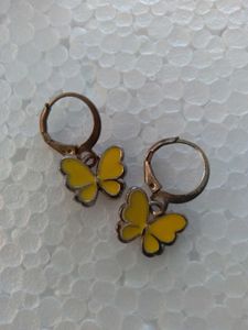 Cute Yellow Butterfly Earrings