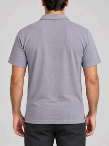 Men's Grey Zip Polo Shirt