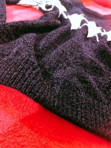 Black Argyle Knit Sweater