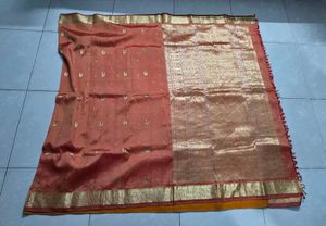 Beautiful Sunshine color Kanchi Silk Saree