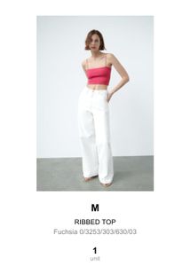 zara Ribbed Spaghetti Strap Crop Top (with tag)