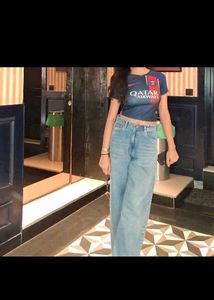 crop jersey navy blue colour