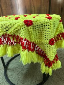 New Handmade Neon green Floral Ottoman Cover