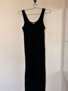 Black Ribbed Tank Dress