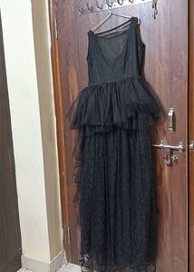 full length dress with frills
