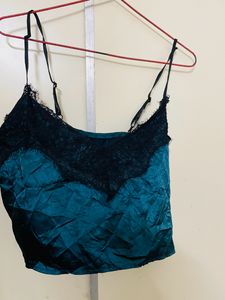 Women Green Silk Top