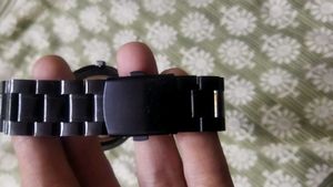 Tencel Black Analog rotatve wheel Watch